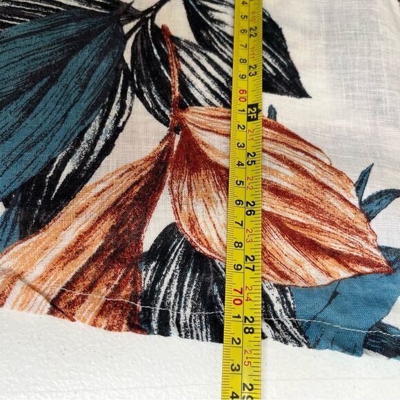 C&C California Linen Cream Tropical Flower High Low Short Sleeve Top Women 1X - Picture 10 of 11